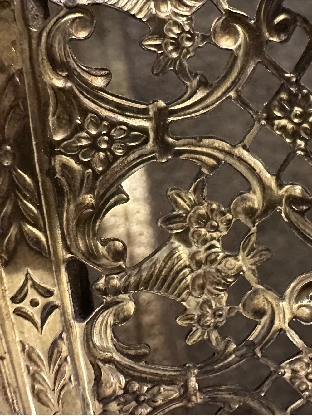 Ornate Gold Floral Oval vanity Tray - Home Accents